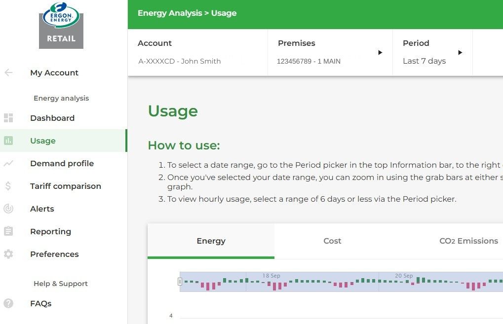 Internal Usage - Ergon Portal How to Download Your Electricity Bills Online for a Solar Quote 3