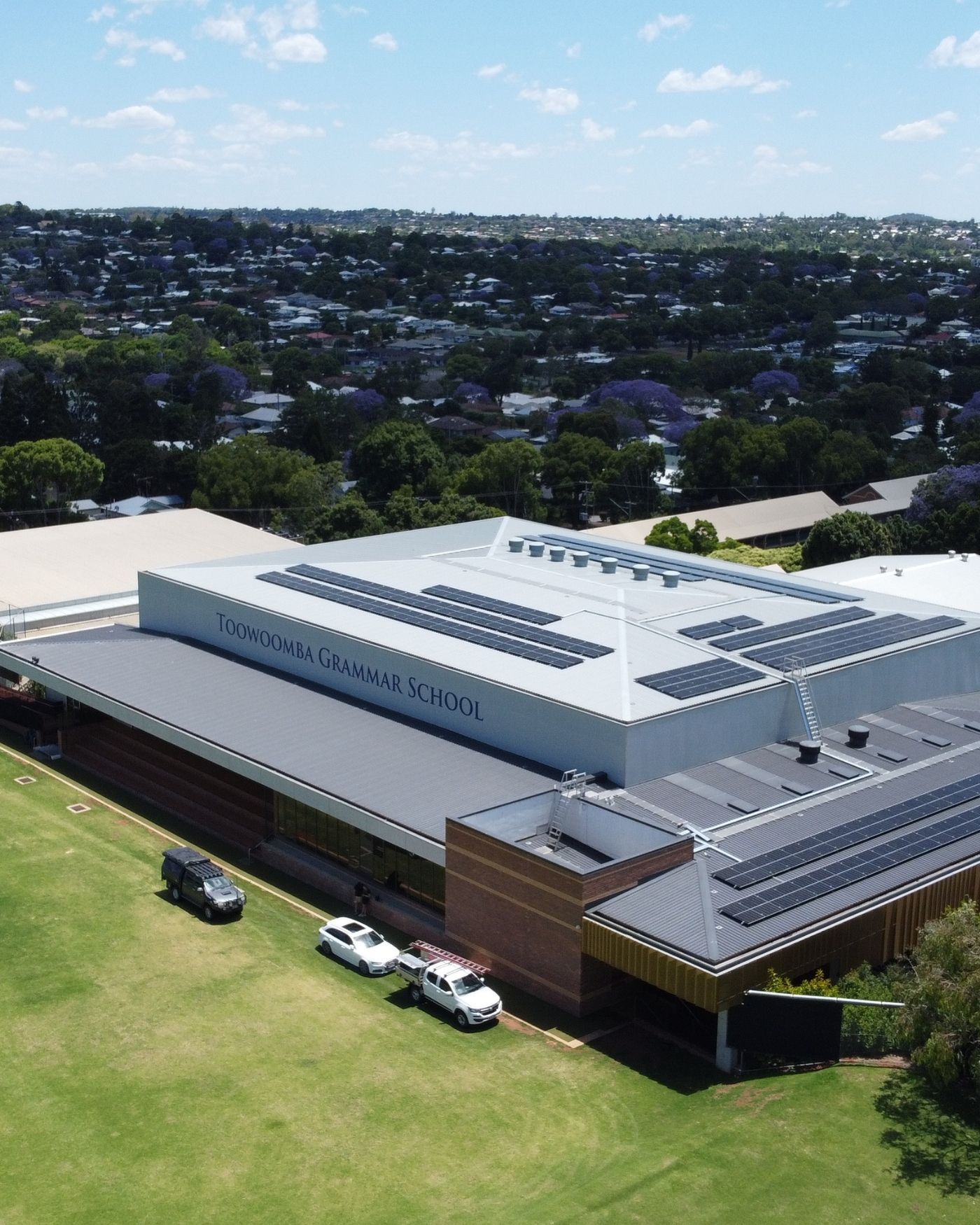 commercial solar installation on school roof